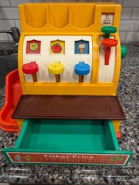 Fisher-Price Yellow Retro Kids Cash Register Toy